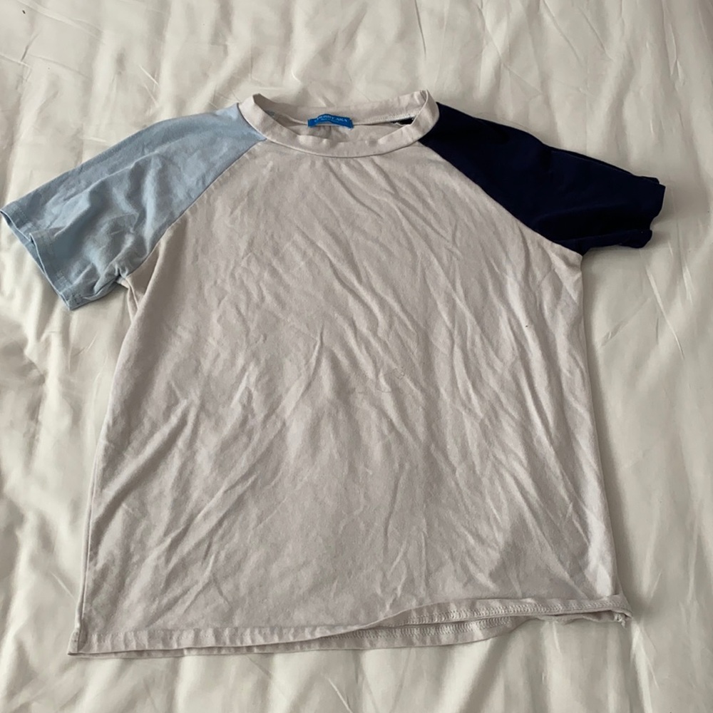 Blue and white t shirt